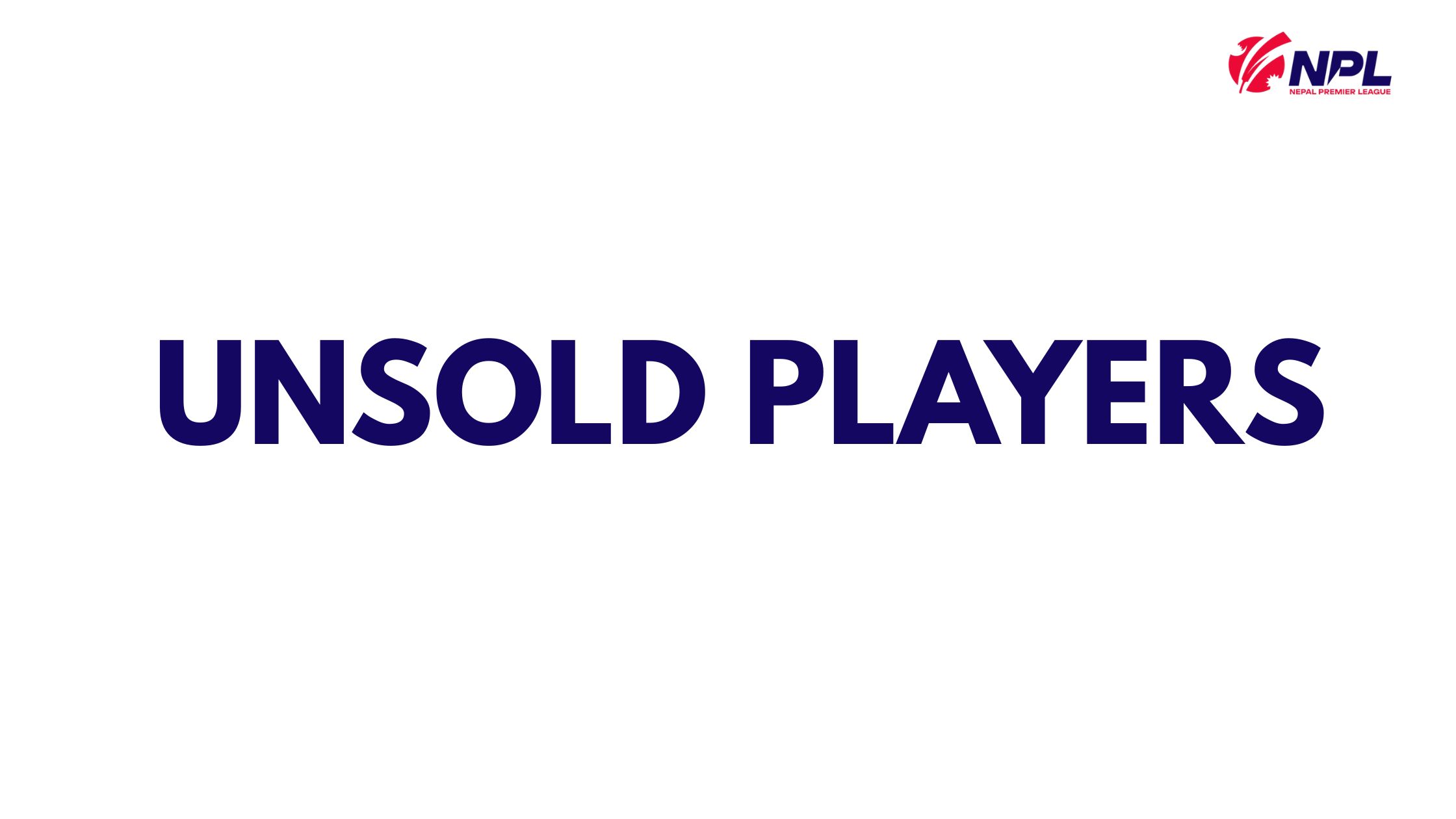 List Of Unsold Players In Nepal Premier League 2026 Auction